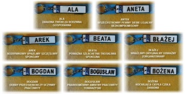 Брелок НОМЕРНОЙ ЗНАК С ИМЕНАМИ И ФРАЗАМИ