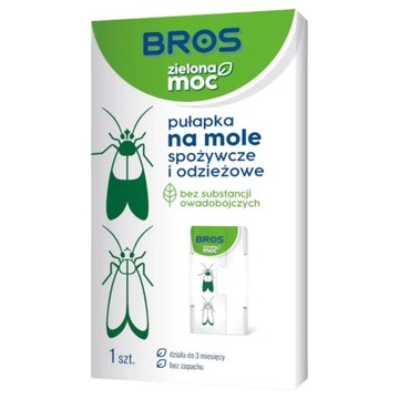 BROS ZIELONA MOC PUŁAPKA NA MOLE SPOŻYWCZE ODZIEŻOWE LEP BEZ CHEMII 1SZT.