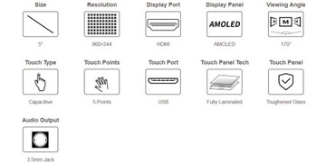 5-дюймовый AMOLED-дисплей HDMI 960×544