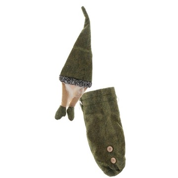 Рождественский зеленый свитер с бутылкой вина и шляпой