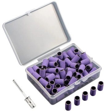 Абразивы для педикюра фиолетовые №180 + носитель 100 шт, набор в коробке