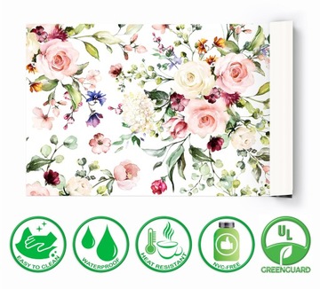 Защитный коврик на стол 90х45 цветы пастельные