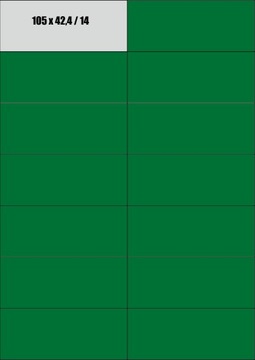 icpc Etykiety samoprzylepne 105x42 ZIELONE CIEMNE
