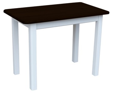 STÓŁ DREWNIANY 100x60 STOLIK KUCHENNY DWA KOLORY BIAŁY + BRĄZ