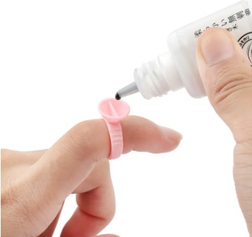 Pierścionek do kleju pigmentu mały różowy z przegrodą 100szt. Prima Derma