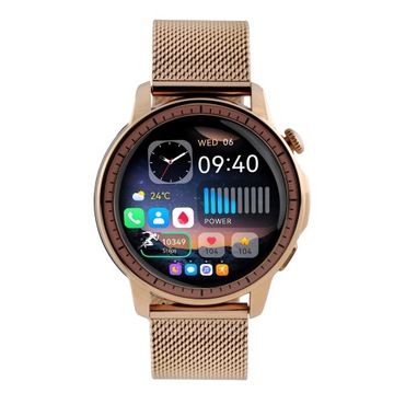 Damski Smartwatch Zegarek Funkcja Rozmowy Menu PL Okrągły Gładki AMOLED