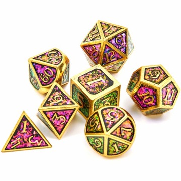 POLANA KWIATÓW ZESTAW 7 METALOWYCH KOŚCI RPG