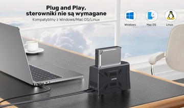 Док-станция Unitek, 1 диск M.2 NVMe, 1 диск SATA, USB-C 10 Гбит/с