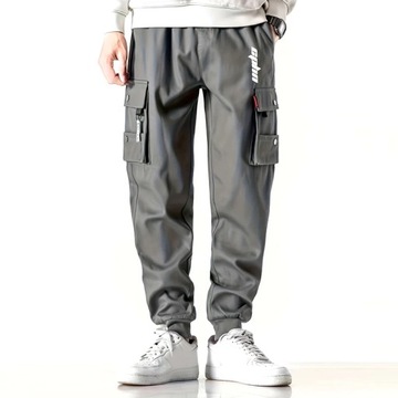 Trendy Solid Color Pants Multi Flap Pocket Men's