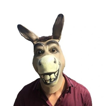 Maska OSIOŁ OSŁA ZE SHREKA Shrek Lateksowe COSPLAY