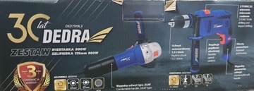 Zestaw Wiertarka 900W+ Szlifierka 125mm 950W DEDRA