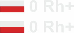 Naklejka FLAGA POLSKI Z GRUPĄ KRWI 2 sztuki białe