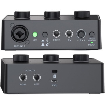 FIFINE AMPLI1 MIKSER STUDYJNY INTERFEJS AUDIO XLR PHANTHOM +48V USB-C