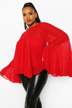 BOOHOO CZEROWNA BLUZKA SZEROKI RĘKAW PLUS SIZE R.3XL W028