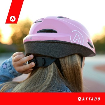 Детский велосипедный шлем ATTABO Hinge, розовый S, ПЕНА EPS, DURABLE SHELL