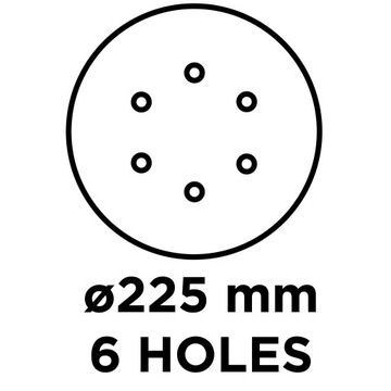 Наждачная бумага Velcro 225мм, К80, 5шт, 6 отверстий