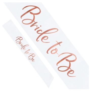 Szarfa na Wieczór Panieński Bride to Be biała dla Panny Młodej 75cm 1szt