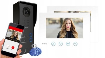 Wideodomofon IP DWURODZINNY WiFi BRELOKI TELEFON