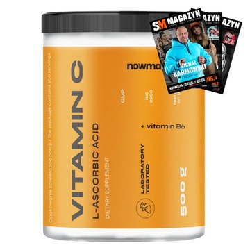 nowmax VITAMIN C WITAMINA C W PROSZKU NA ODPORNOŚĆ BEZ CUKRU 500 g