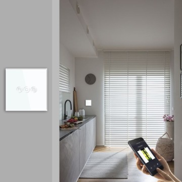 Рольставни сенсорный выключатель стекло Tuya Zigbee белый