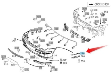 VLOŽKY VÝZTUHA NÁRAZNÍKU PŘEDNÍ LEVÝ MERCEDES W203