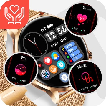 SMARTWATCH ZEGAREK DAMSKI ELEGANCKI PULS SMART WATCH ROZMOWY POLSKIE MENU