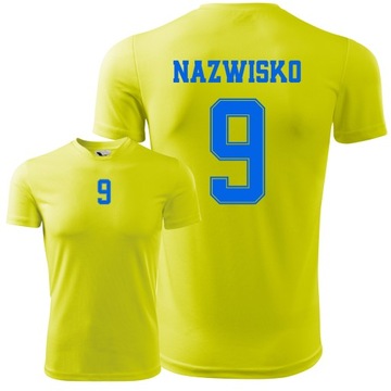 Koszulka piłkarska fluo na WF z nadrukiem XXL sportowa poliester męska