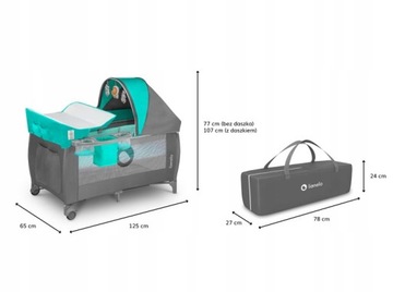 Дорожная кроватка LIONELO SVEN, ВОСПРОИЗВЕДЕНИЕ + МУЗЫКАЛЬНАЯ ШКАТУЛКА