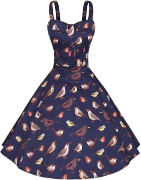 Sukienka koktajlowa w stylu vintage z lat 50 XX wieku pinup retro