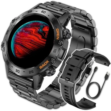 MĘSKI SMARTWATCH ROZMOWY CIŚNIENIE MENU PL SPORTOWY ZEGAREK SMART DWA PASKI