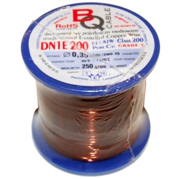 Drut nawojowy DN1E 200 ⌀ 0,35 mm Masa : 250g