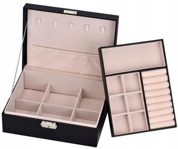 Большой органайзер для украшений, шкатулка, элегантная шкатулка из эко-кожи.