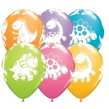 Balony urodzinowe Dinozaury - 28 cm - 6 szt.
