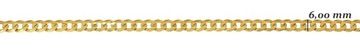 Złoty Łańcuszek Męski Pełny Diamentowany 6,00 mm Szeroki 585 Grawer Gratis