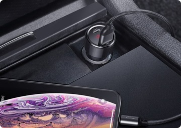 АВТОМОБИЛЬНОЕ ЗАРЯДНОЕ УСТРОЙСТВО BASEUS FAST ДЛЯ ТЕЛЕФОНА 45 Вт PD 2x USB USB-C 5A QC