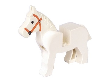 LEGO KOŃ 4493c01pb04 BIAŁY white Horse 1szt castel