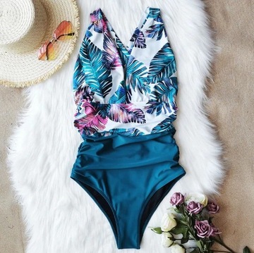 ЦЕЛЬНЫЙ КУПАЛЬНИК МОНОКИНИ В БОХО / XL