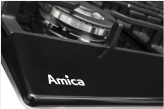 Эмалированная газовая варочная панель Amica PGA6111APB WOK черная