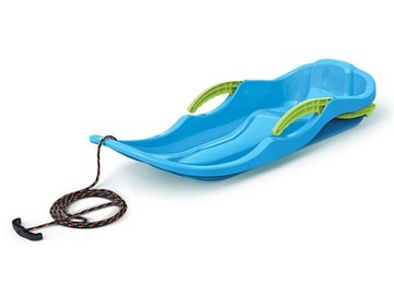 СИНИЕ ПЛАСТИКОВЫЕ СДВИЖНЫЕ САНКИ С ТОРМОЗОМ, РУЧКОЙ и верёвкой для зимы