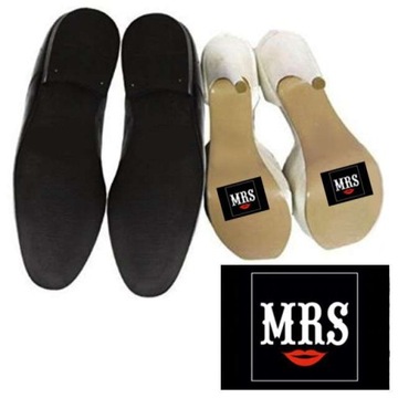 fajne NAKLEJKI na buty MRS dla Panny Młodej 2 szt
