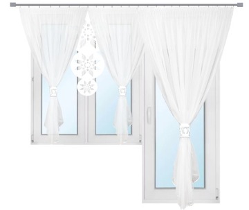 Firana nowoczesna OKNO BALKON salon MANDALA biała