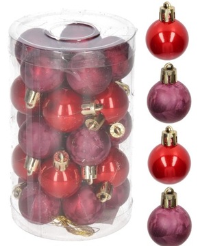 BOMBKI PLASTIKOWE NA CHOINKĘ STROIK 25SZT 3CM