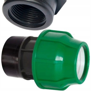 PRZELOT ŁĄCZNIK do łączenia RURY WĘŻA 40mm SKRĘCANY PE Fi 40 x GW 5/4