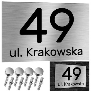NIERDZEWNA Tabliczka adresowa na dom z numerem domu budynku 30x20 Aluminium