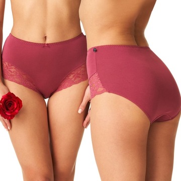 2-Pak Bordowe FIGI BAMBUSOWE Z WYSOKIM STANEM Key 1002 XXL