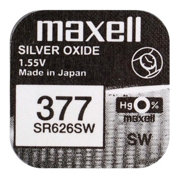 Серебряный аккумулятор Maxell 377/SR626SW/SR66/AG4 (10 шт.)
