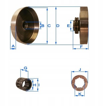 Плавающая звездочка барабана для Hecht 44 | 45 | 46