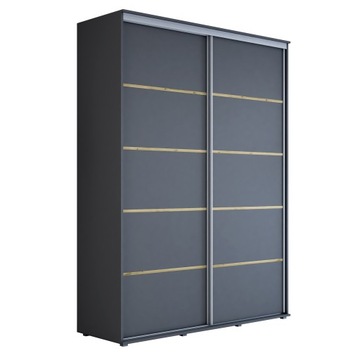 Szafa przesuwna MAJA PLUS 130 x 242 x 61 cm antracyt + półki