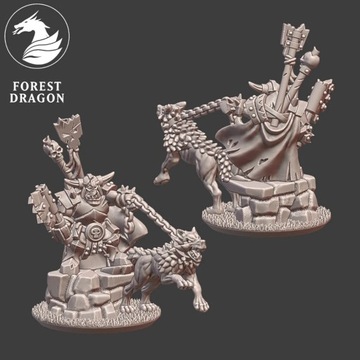 Orc Hero with Wolf, Greenskin Army, 10 mm Warmaster