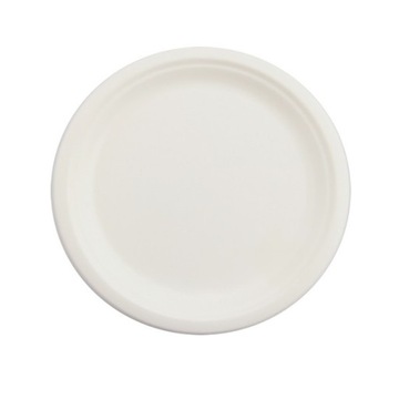 Bio talerze z bagassy trzciny biały 23 cm 50 sztuk BEZ SUP